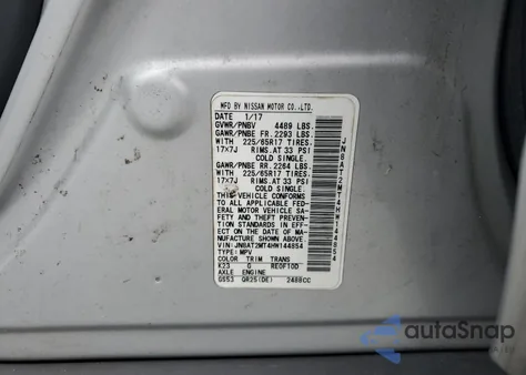 2017 Nissan Rogue S z USA, uszkodzony, nr VIN JN8AT2MT4HW144854